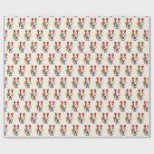 Kute English Bulldog met rendierlijk Pet - Kerstmi Cadeaupapier (Vlak)