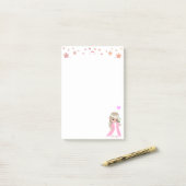 Kute Fairy en Flowers op White Post-it Notes (Op bureau)