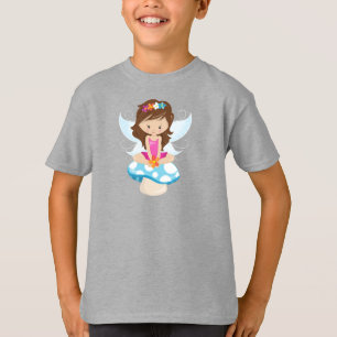 Kute Fairy, Magic Fairy, Brown Hair, paddenstoel T-shirt