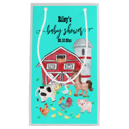Kute farm Animals Baby shower Blauwgroen Klein Cadeauzakje