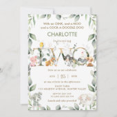 Kute farm Animals Barnyard Greenery 2e verjaardag Kaart (Voorkant)