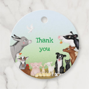 Kute farm animals Bedankt dat je partij kiest voor Bedankjes Labels