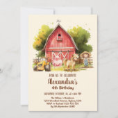 Kute farm animals Birthday Party Barnyard Bash Kaart (Voorkant)