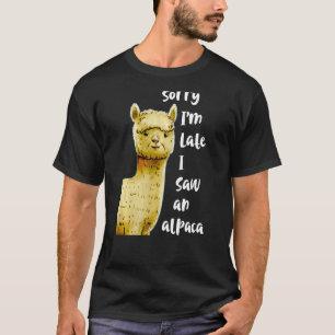 Kute Farm Animals Countryside Sorry dat ik laat za T-shirt