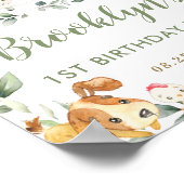 Kute Farm Animals Greenery Birthday Welcome Poster (Hoek)
