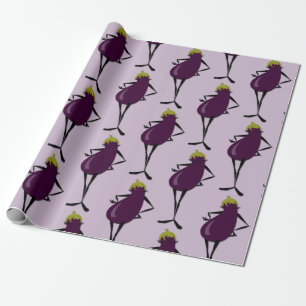 KUTE FASHIONISTA EGGPLANT PATROON WRAPPINGPAPIER CADEAUPAPIER