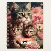 Kute Feminine Cat Lover's Planner met mama Cat (Voorkant)
