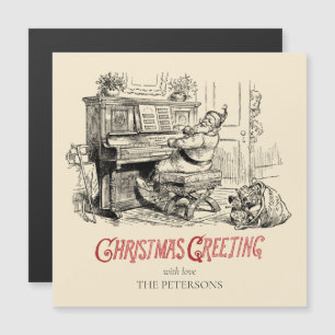 Kute Festive Victoriaans Kerstman met Piano