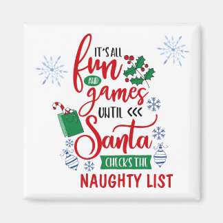 Kute finus en games kerst in de Naughty List Magneet