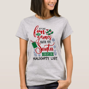 Kute finus en games kerst in de Naughty List T-shirt