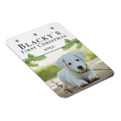 Kute first-kerstpuppy-kerstfoto magneet (Rechterzijde)