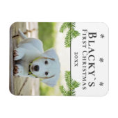 Kute first-kerstpuppy-kerstfoto magneet (Horizontaal)