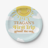 Kute first reis om de eerste zondag papieren bordje (Voorkant)