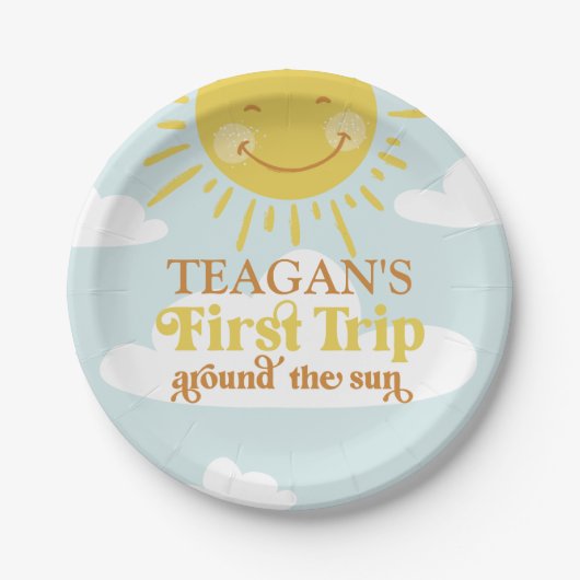 Kute first reis om de eerste zondag papieren bordje (Voorkant)