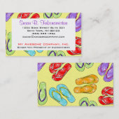 Kute Flip Flop Beach Theme Visitekaartje (Voorkant / Achterkant)