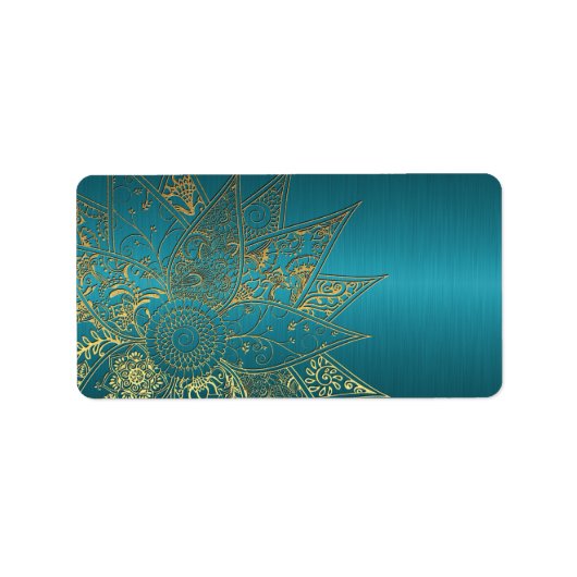 Kute flower henna hand getrokken design etiket (Voorkant)