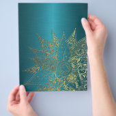 Kute flower henna hand getrokken design flyer (Hand)