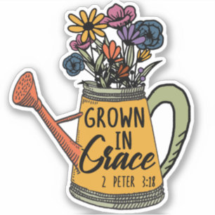 Kute Flowers Christelijke Bijbel Verse Grace Sticker