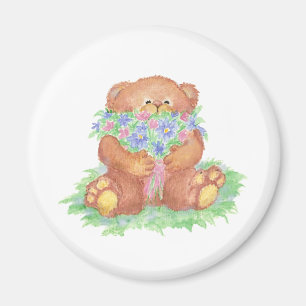 Kute Flowers voor You Teddy Bear Magneet