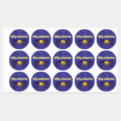 Kute fluffy brown spin op web cartoon labels (Vel)