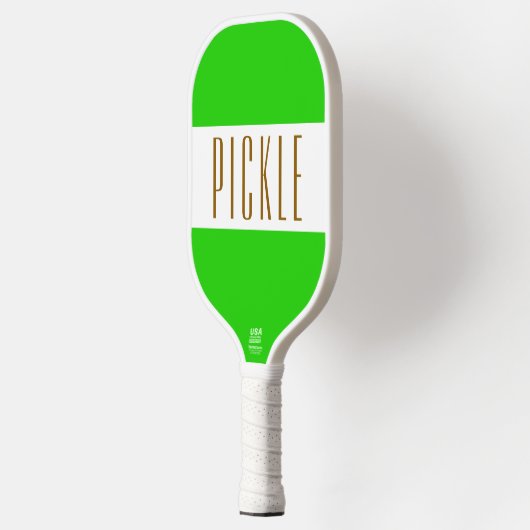 Kute fluitende groene witte poolstrip strepen teks pickleball paddle (Links)