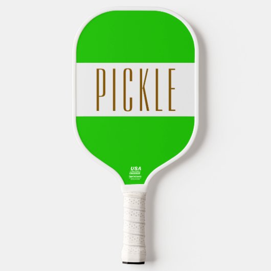 Kute fluitende groene witte poolstrip strepen teks pickleball paddle (Achterkant)