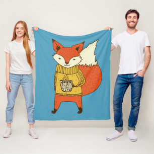 Kute fox aangepaste kleurendekens fleece deken