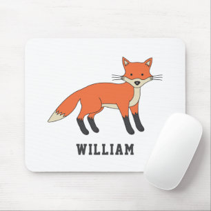 Kute fox aangepaste naam terug naar school muismat