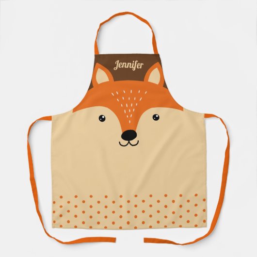 Kute Fox Face Personalized Name All-Over Print Schort (Voorkant)