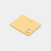 Kute fox-gouden kleur post-it® notes (Schuin)