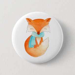 Kute fox-inpakknop ronde button 5,7 cm