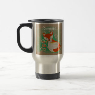 Kute Fox Paws en Sip Quote Persoonlijk Reisbeker