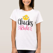 Kute Funny Chicks Rule Easter T-shirt (Voorkant)