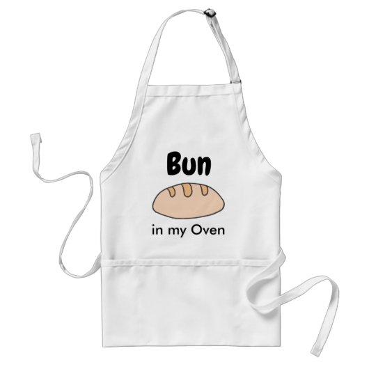 Kute & Funny Zwangerschap Bun in My Oven Standaard Schort (Voorkant)