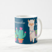 Kute geen ProbLlama-aangepaste naam Koffiemok (Voorkant rechts)