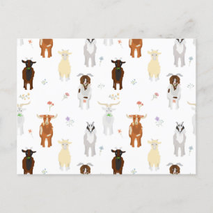 Kute geiten feestdagenkaart