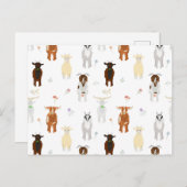 Kute geiten feestdagenkaart (Voorkant / Achterkant)