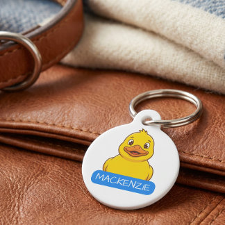 Kute Gele Eend Gepersonaliseerd Huisdierpenning
