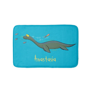 Kute, gelukkig zee monsterplesiosaur cartoon badmat