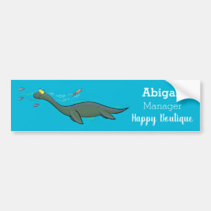 Kute, gelukkig zee monsterplesiosaur cartoon bumpersticker