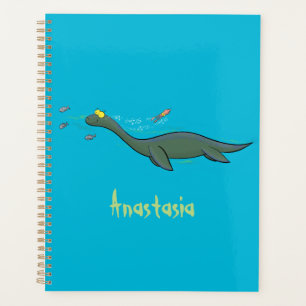 Kute, gelukkig zee monsterplesiosaur cartoon planner