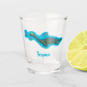 Kute, gelukkig zee monsterplesiosaur cartoon shot glas
