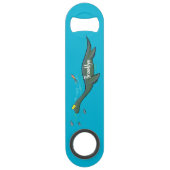 Kute, gelukkig zee monsterplesiosaur cartoon speed flessenopener (Achterkant)