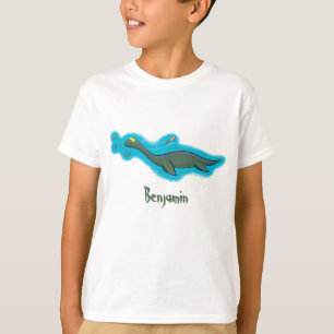 Kute, gelukkig zee monsterplesiosaur cartoon t-shirt