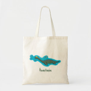 Kute, gelukkig zee monsterplesiosaur cartoon tote bag
