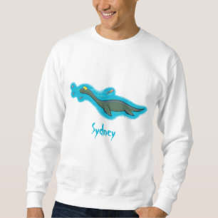 Kute, gelukkig zee monsterplesiosaur cartoon trui