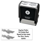 Kute, gelukkig zee monsterplesiosaur cartoon  zelfinktende stempel (In situ)