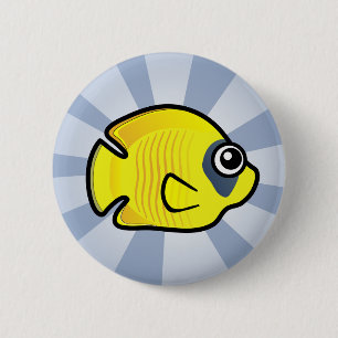 Kute gemaskerde Butterflyfish Ronde Button 5,7 Cm