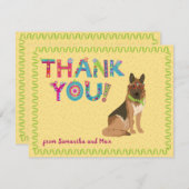 Kute German Shepherd Fun Floral Letters    Bedankkaart (Voorkant / Achterkant)