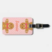 Kute Gingerbread Man Holiday Persoonlijk Bagagelabel (Voorkant horizontaal)